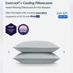EVERCOOL +Cooling Pillowcases - Light Gray